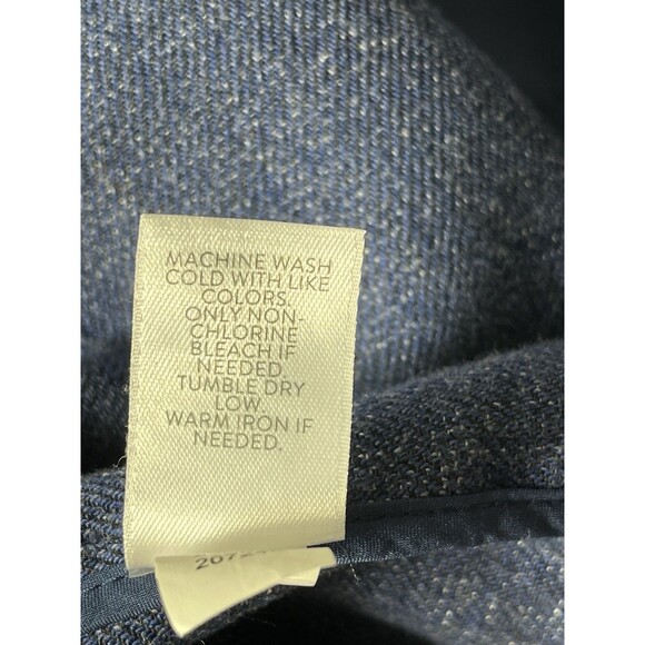 J. Jill Womens Blazer Coat L Open Front Lagenlook Chambray Blue Roll Tab Sleeve - Picture 10 of 12